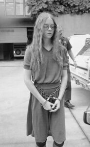 Brenda Spencer leaves court, Oct. 1, 1979, in Santa Ana after pleading guilty to charges stemming from her shooting spree