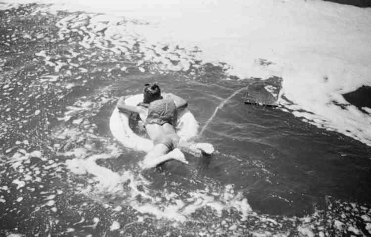 Roger Woodward being rescued by the Maid of the Mist