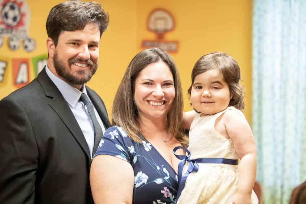 Skye Savren-McCormick, 3, seen with her parents, Talia and Todd Savren-McCormick of Ventura, Calif.