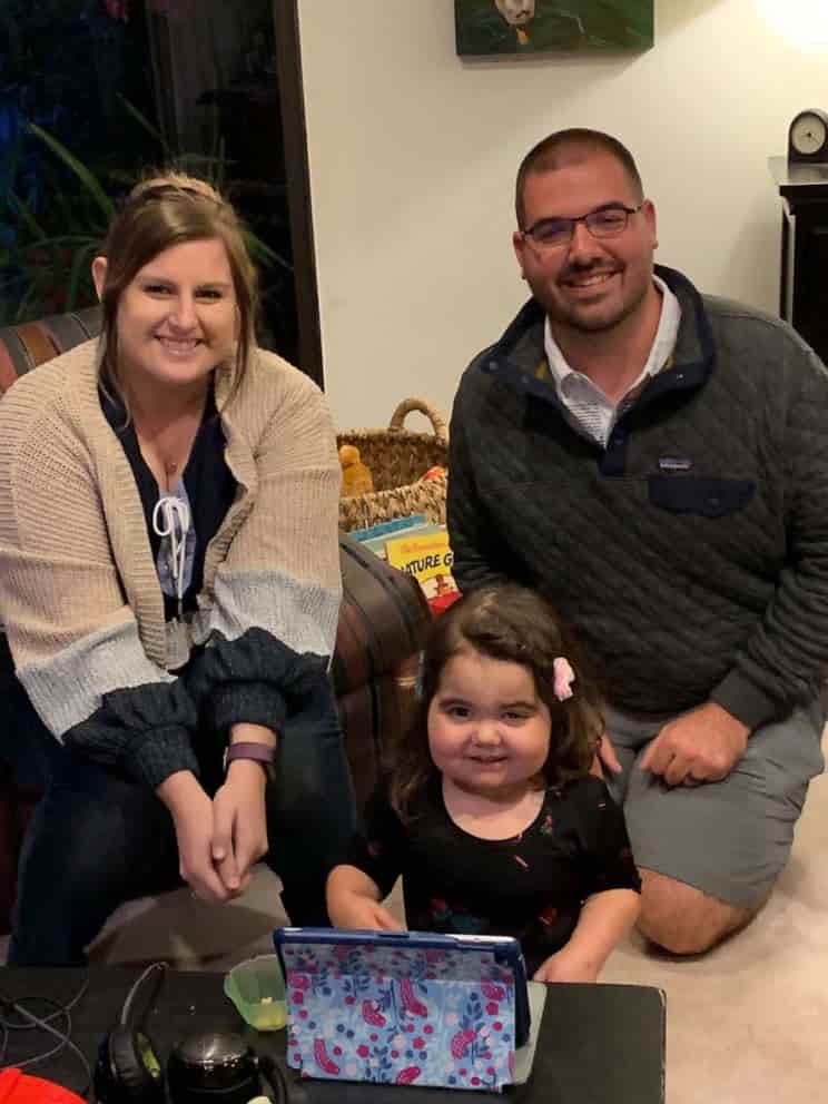 Skye Savren-McCormick is seen in an undated photo with the two people who saved her life through bone marrow donations -- Hayden Hatfield Ryals and Ricky Currier.