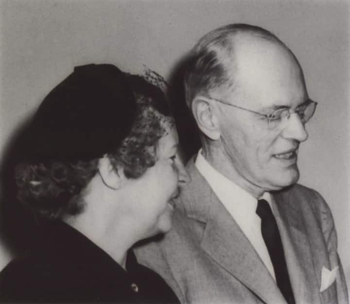 Josephine Knight Dickson (left) and Earle Dickson in 1953