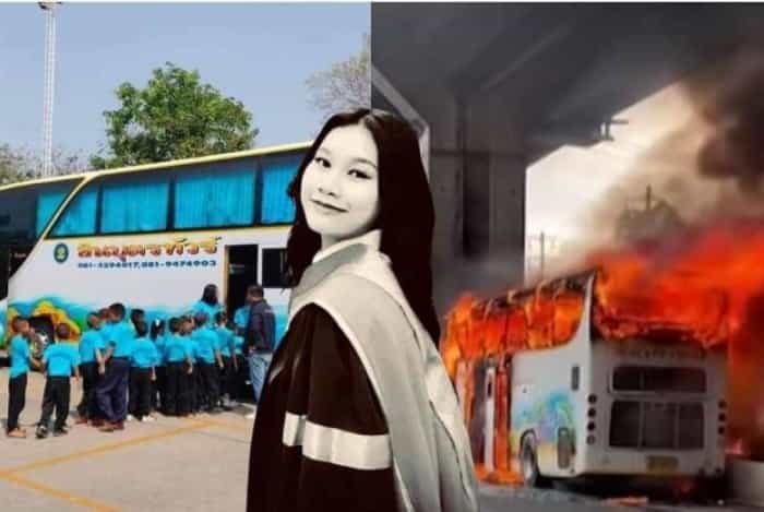 school bus fire Thailand, Teacher Kanokwan Sripong, heroic teacher sacrifice, Thailand bus accident, school bus safety, Uthai Thani bus fire, Kanokwan Sripong story, Thailand tragedy 2024, bus fire victims, teacher saves student, school bus safety measures, Thailand news, bus driver Saman Chanphut, natural gas bus fire, emergency exit failure, Thailand school trip accident, teacher bravery, Thailand bus crash, Kanokwan Sripong tribute, Thailand forensic investigation, school bus fire video, Thailand bus safety, teacher selfless act, Thailand school tragedy, bus fire survivors, Thailand bus accident updates, teacher holds student in fire, Thailand bus safety standards, school bus fire causes, Thailand bus fire aftermath