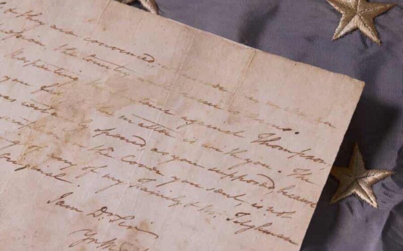 george washington 1777 letter, George Washington letter, American Revolution artifacts, Revolutionary War documents, Danbury raid 1777 Continental Army history, Samuel Holden Parsons, Rare historical letters Washington optimism, British raid Connecticut, Raab Collection