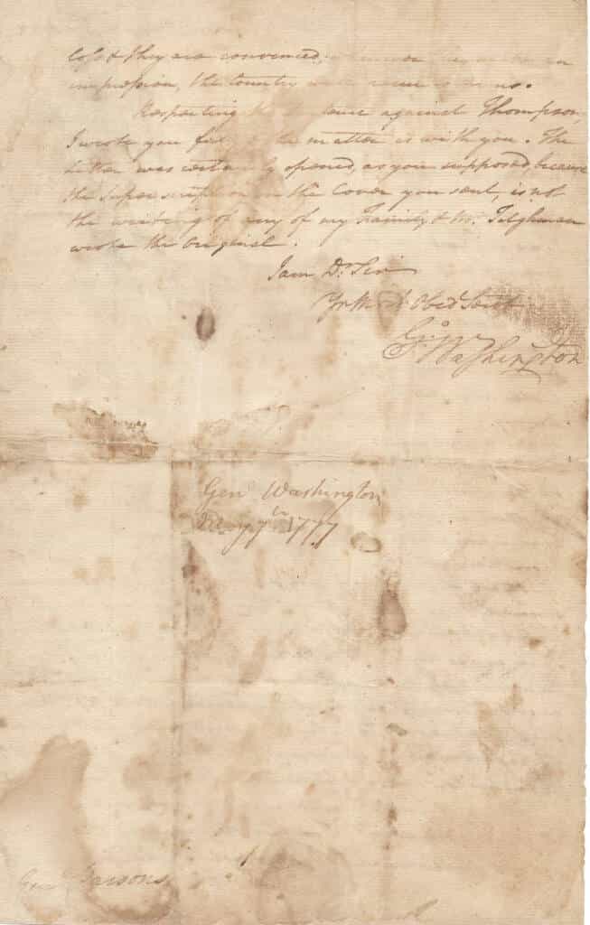 george washington 1777 letter, George Washington letter, American Revolution artifacts, Revolutionary War documents, Danbury raid 1777Continental Army history, Samuel Holden Parsons, Rare historical letters Washington optimism, British raid Connecticut, Raab Collection